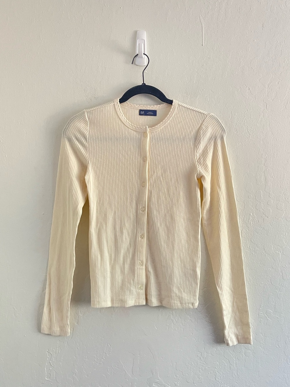 NWT GAP Pointelle Cardigan in Cream Ivory Beige Button Up Sweater Womens Size XS
